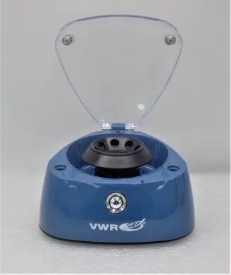 VWR Mini Microcentrifuge for 6 x 1.5/2.0 ml Vials, Max 6000 RPM, 2000 x g