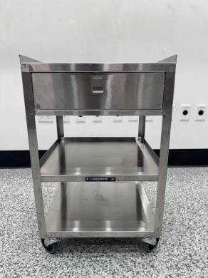 Lakeside Stainless Steel Laboratory Utility Cart with Lockable Drawer and Shelves-cover