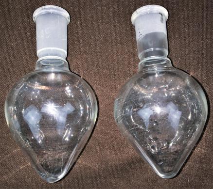 Quickfit FP50/2 50mL Borosilicate Glass Pear-Shaped Distillation Flask-cover