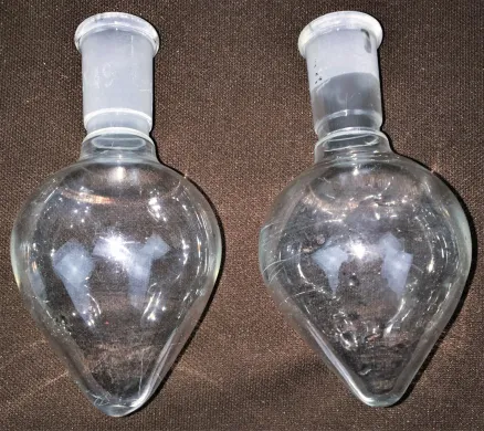 Quickfit FP50/2 50mL Borosilicate Glass Pear-Shaped Distillation Flask