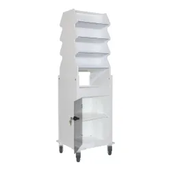 Slanted Suture Cart with Lockable Storage and Ergonomic Design for Medical Environments, 3 of 5
