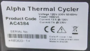 Cole Parmer PCRmax Alpha Thermal Cycler AC4384 Quad 384-Well Programmable Thermal Cycler, 5 of 12