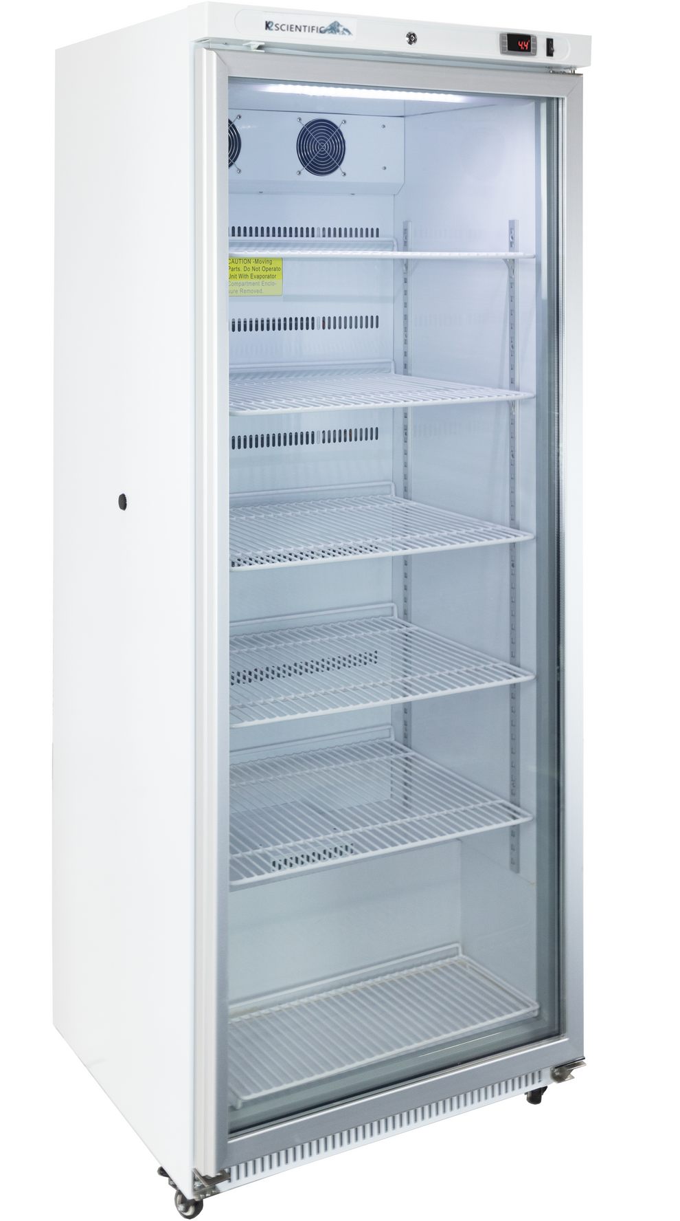 K2 Scientific K220GDR Laboratory Refrigerator 20 cu ft with Adjustable Shelves and Glass Door