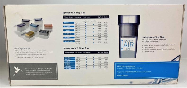 BioHit Optifit 791200 Pipette Tips, 50-1200 µL, 10x96-Tip Trays-cover