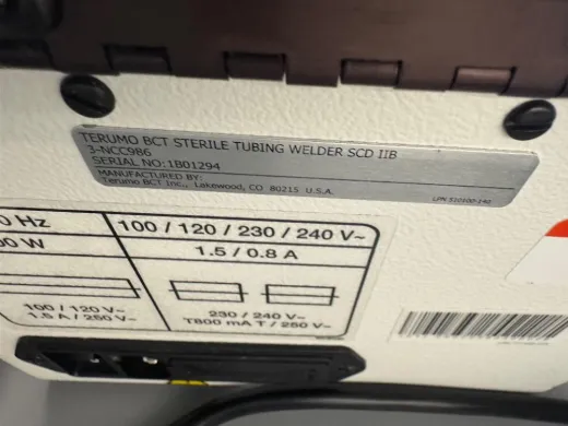 TerumoBCT SCD IIB Sterile Tubing Welder for Blood Component Processing