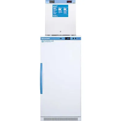 Accucold ARS8PV-FS24LSTACKMED2 8.0 Cu.Ft. Refrigerator & 1.4 Cu.Ft. Freezer Combo with Antimicrobial Handle
