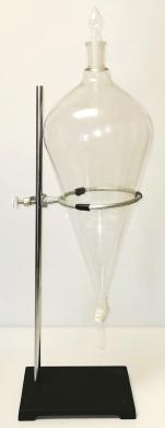5000 mL Pear-Shaped Separatory Funnel with 24/40 Standard Taper Joint and Support Stand-cover