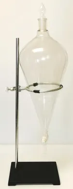 5000 mL Pear-Shaped Separatory Funnel with 24/40 Standard Taper Joint and Support Stand