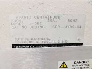 Beckman Coulter Avanti J-25i Centrifuge Lab, 2 of 20
