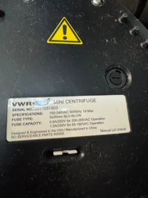 VWR Mini Centrifuge for Small Volume Spin-Downs with Clear Lid and Single-Speed Control