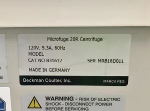 Beckman Coulter Microfuge 20R Refrigerated High-Speed Microcentrifuge, 12 of 16