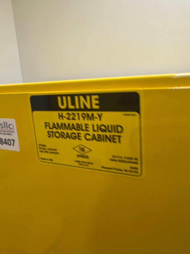 ULINE 879000 90 Gallon Flammable Liquid Storage Cabinet with Double Doors