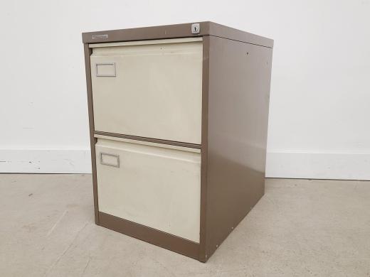 Roneo Vickers Metal 2 Drawer Filing Cabinet for Laboratory Document Storage-cover