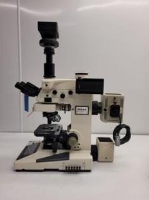 Nikon Microphot-FXA Fluorescence Microscope with HP-10101AF PSU & 4 x Objectives-cover