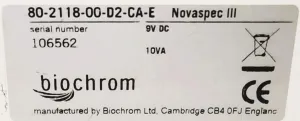 Biochrom Novaspec III Visible Spectrophotometer (330 to 830 nm), 8 of 19