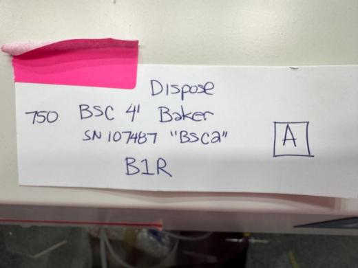 Baker SterilGard 4-Foot Class II Type B1R Biological Safety Cabinet-cover