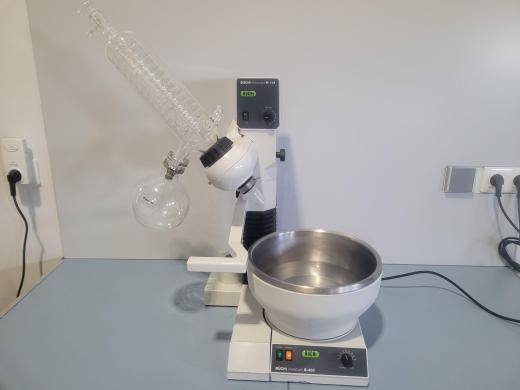 Buchi R-124 Rotary Evaporator with B-480 Water Bath and Type A Glass Condenser-cover