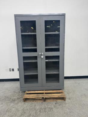 Uline Double Door Glass Cabinet for Laboratory and Industrial Storage-cover