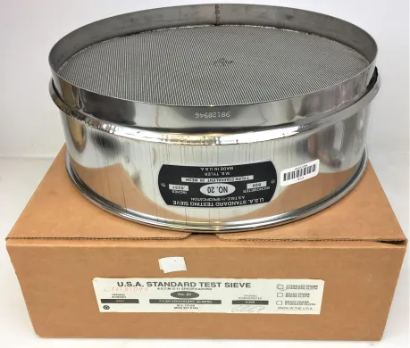 Tyler #20 Stainless Steel 12" Test Sieve with 850 μm Aperture