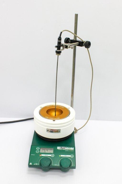 Chemglass Opti Chem Digital Hotplate Stirrer CG-1992-R100 with 100ML Reaction Block Insert