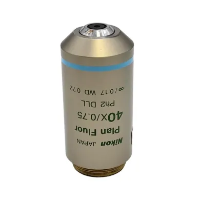 Nikon Plan Fluor 40x Phase Contrast Microscope Objective, 0.75 NA, WD 0.72 mm