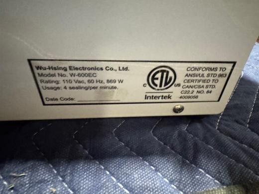 Wu-Hsing Electronics W-600EC Impulse Heat Sealer for Laboratory Packaging-cover