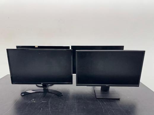 Set of Four Flat-Panel Computer Monitors with Adjustable Ergonomic Stands-cover