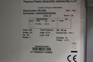 Thermo Scientific Revco REL404V Laboratory Refrigerator for 4°C Sample Storage, 2 of 3
