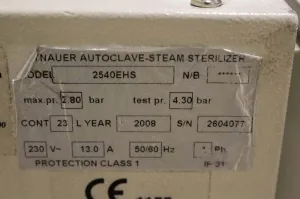Tuttnauer 2540 EHS Autoclave, 6 of 6