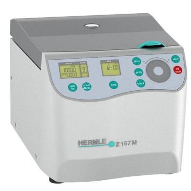 Hermle Z167M Microcentrifuge, includes 18 x 1.5/2.0ml rotor-cover