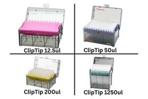 186,048 x Thermo Scientific ClipTips (12.5ul, 50ul, 200ul, 1250ul)-cover