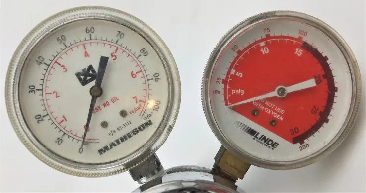 Union Carbide Purox CGA-510 Acetylene Regulator with Gauges