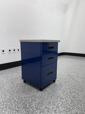 3-Drawer Mobile Filing Cabinet with Metal Construction and Casters for Laboratory Use