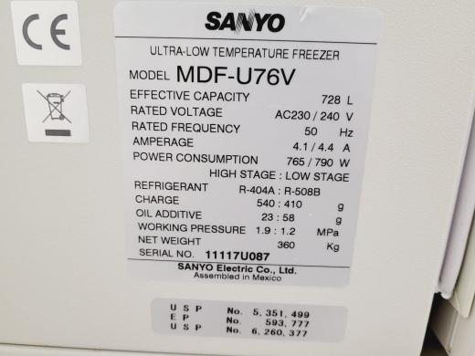 Sanyo MDF-U76V -86°C Ultra Low Temperature Freez | QuestPair