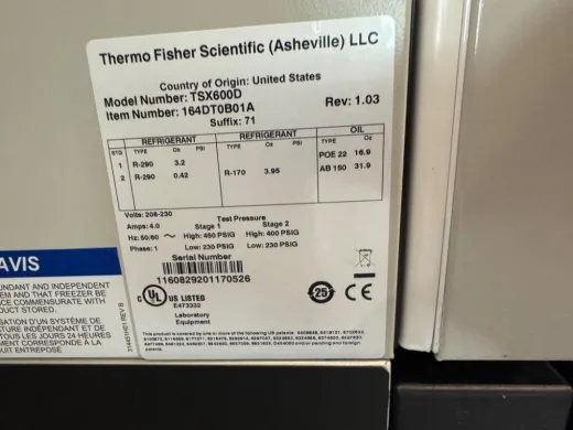Thermo Scientific TSX600D Ultra Low Temperature Freezer with V Drive Technology