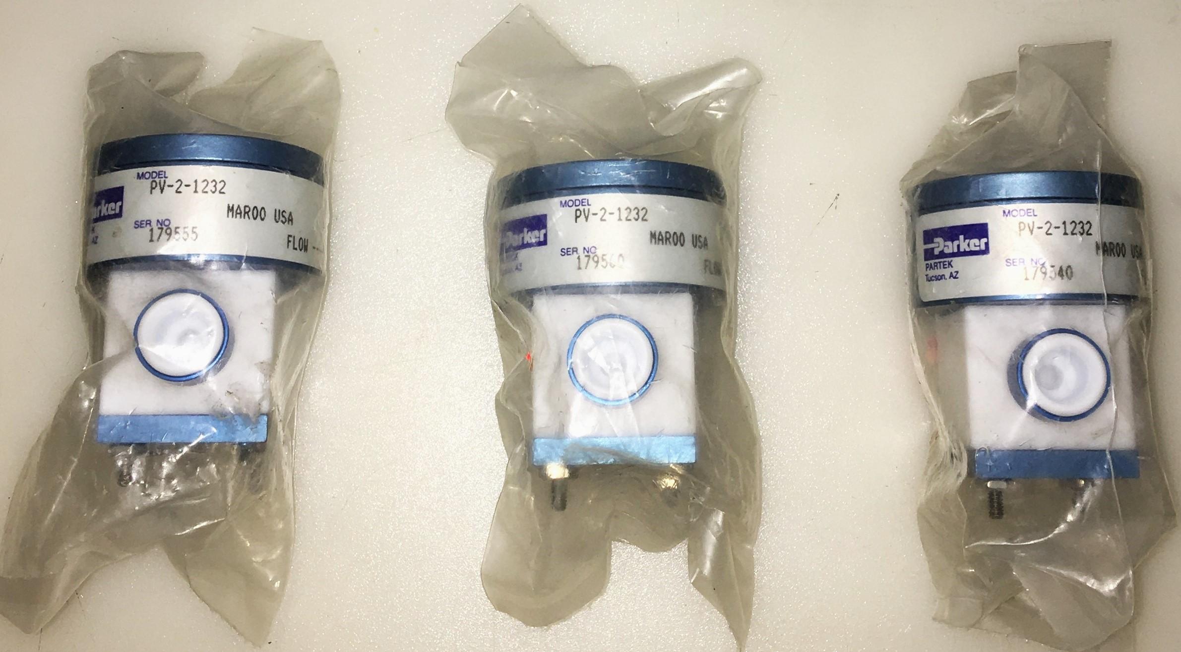 Parker Partek PV-2-1232 Miniature High Purity 2-Way Pneumatic ¼” Diaphragm Valve