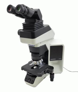 Olympus BX46 LED Microscope with Tilting Lifting Ergo Head and 100x Oil Objective-cover