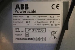ABB PowerScale Online Double Conversion Uninterruptible Power Supply 15 kVA, 3 of 3