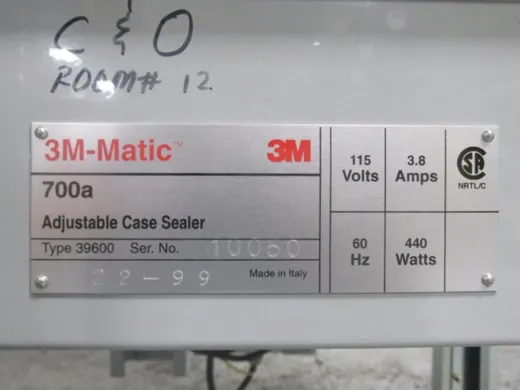 3M-Matic 700a Adjustable Case Sealer for Uniform-Size Container Sealing