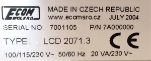 ECOM LCD 2071.3 Fixed Wavelength UV Detector for Liquid Chromatography, 6 of 7