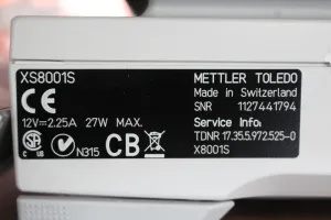 Mettler-Toledo XS8001S Precision Balance, 3 of 3
