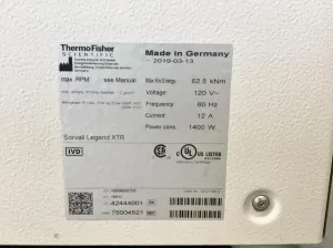 Thermo Sorvall Legend XTR Refrigerated Benchtop Centrifuge with SMARTspin Rotor Detection, 16 of 16