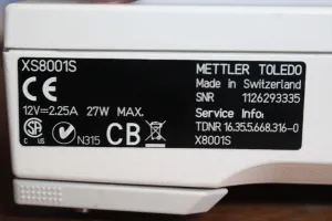 Mettler Toledo XS8001S Precision Balance, 3 of 3