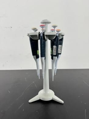 Gilson Pipetman Single Channel Adjustable Volume Manual Pipettes Set with Stand-cover