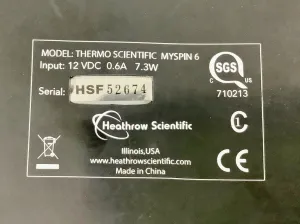 Thermo Scientific MySpin6 Mini Centrifuge – 6 x 2 mL, 6000 RPM, 2000 x g, 9 of 11