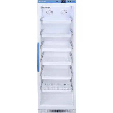 Accucold ARG15MLDR 15 Cu.Ft. Upright Laboratory Refrigerator with Glass Door & Removable Drawers