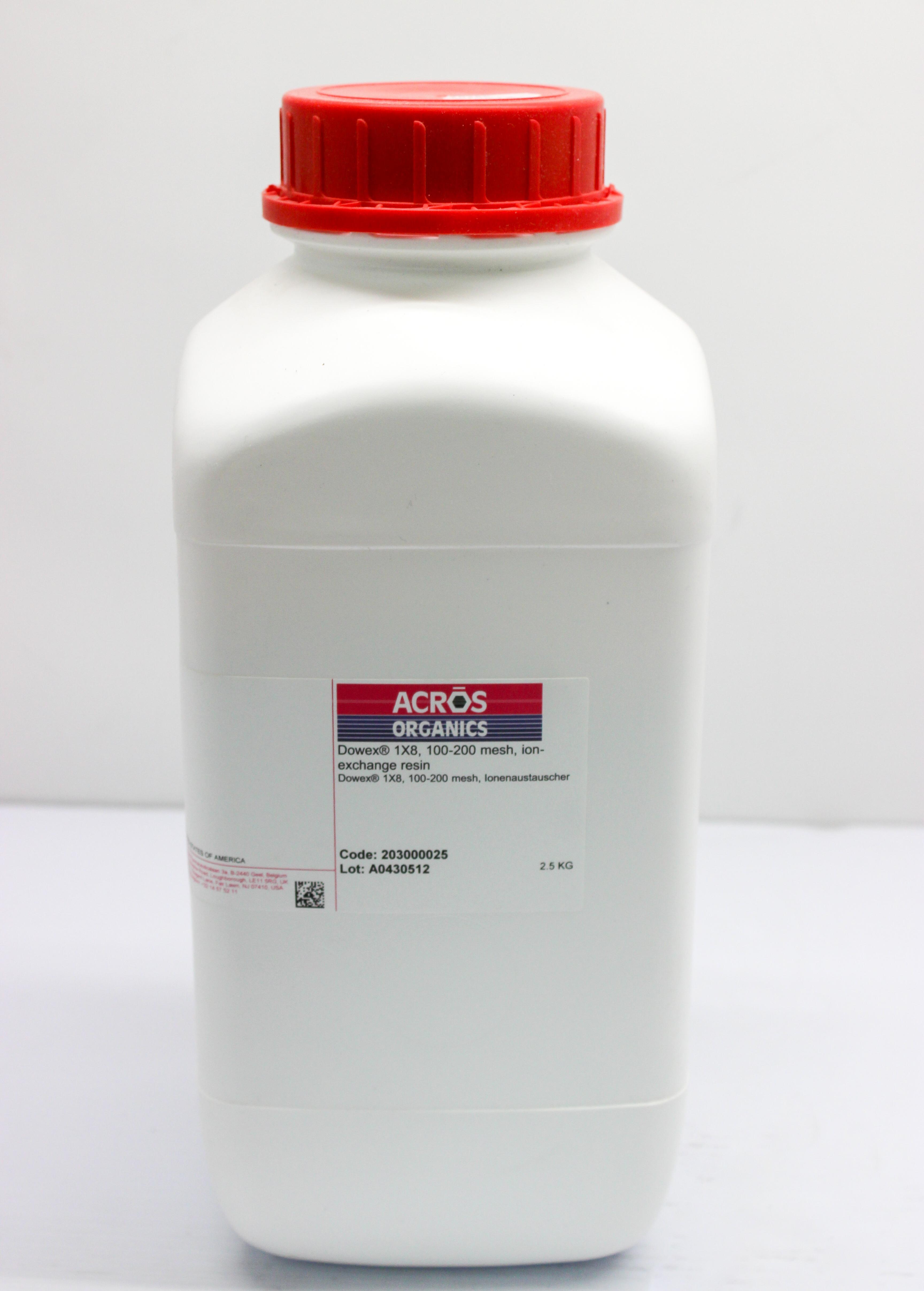 Acros Organics Dowex 1X8 Ion-Exchange Resin 100-200 Mesh 2.5kg for Laboratory Purification