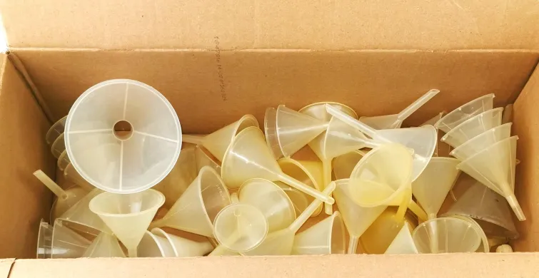 Lot of 48 Assorted Plastic Funnels
