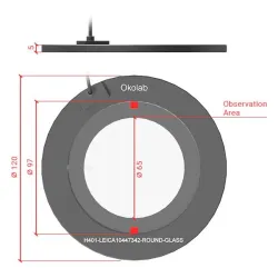 Okolab LEICA 10447342 Round Glass Heating Plate for Stereo Microscope Base, 3 of 4
