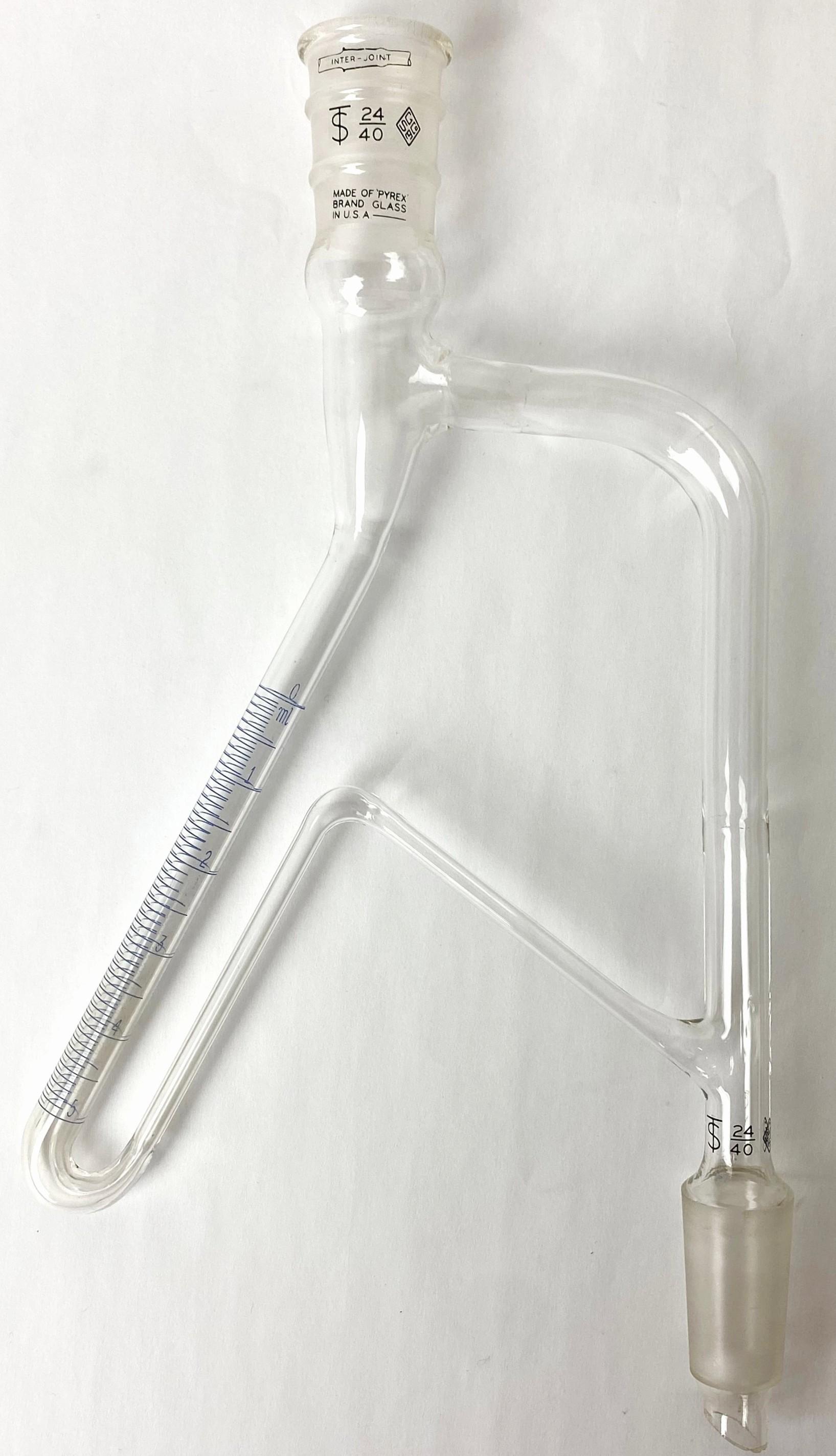 Corning PYREX 3582 5mL Oil Dilution Distillation Receiver with 24/40 Joints